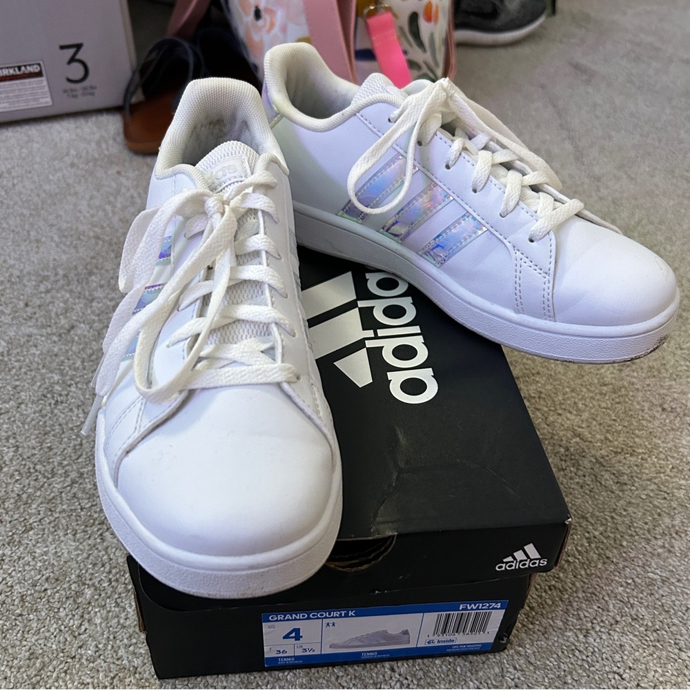 Adidas grand court k kids tennis shoes